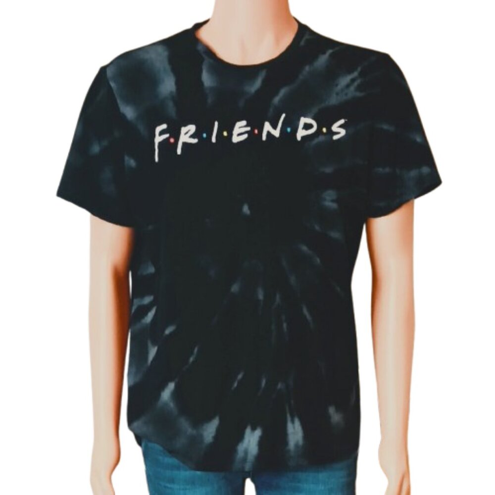 Friends Tie Dye Tee Shirt XL Men's Pull Over Black and White TV Series